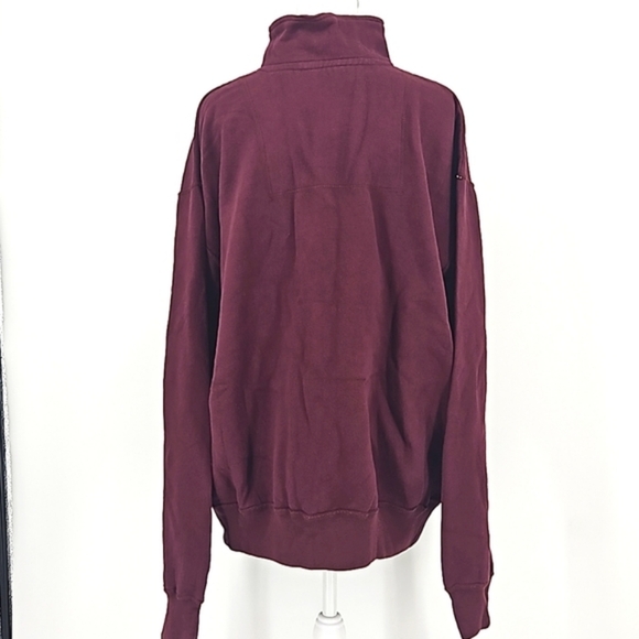 J. America Montana Men's Y2K Burgundy Mock Neck Pullover Sweatshirt szL NWT - Picture 5 of 8